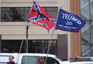 Whitmer stay home order protest turns into Trump celebration with Confederate flags and guns