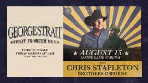 Country music superstar George Strait to play at Notre Dame Stadium